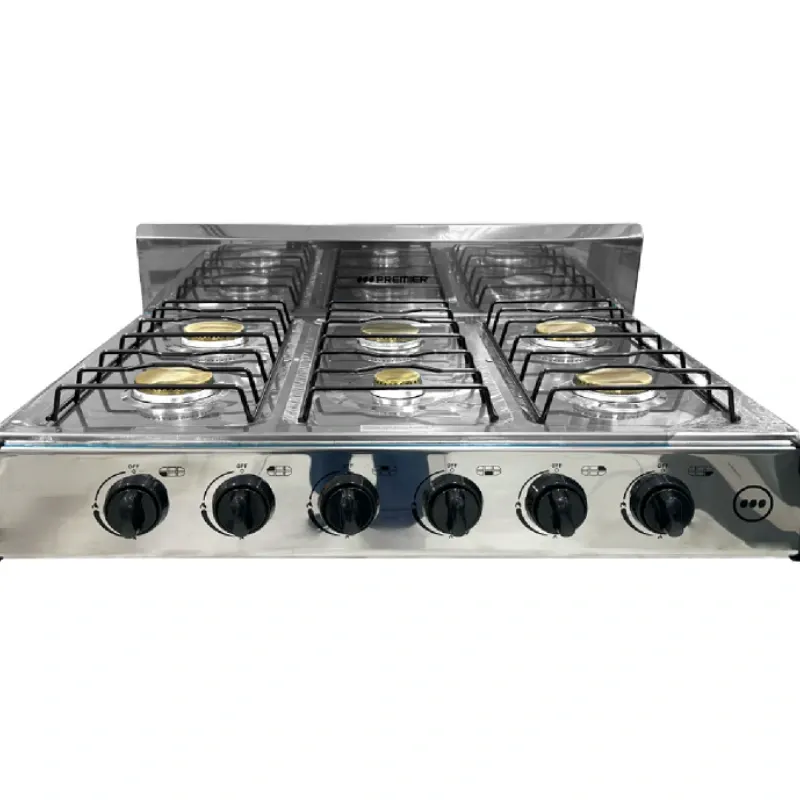 FOGÓN A GAS DE MESETA, MARCA PREMIER, ACERO INOXIDALE, 6 HORNILLAS REF: EF-8650G