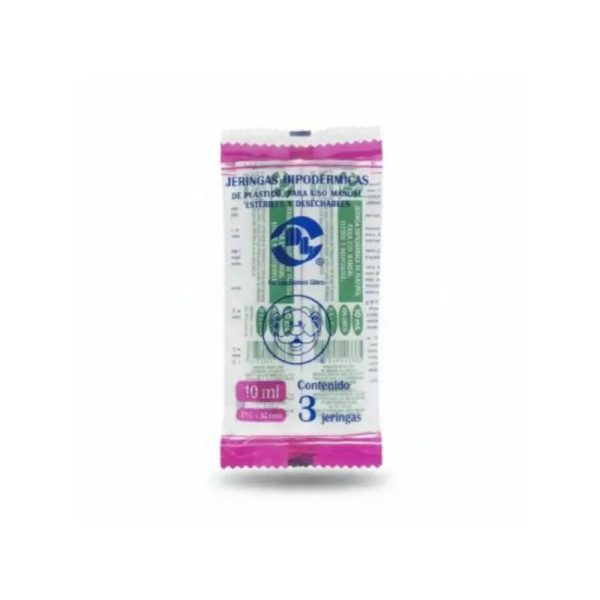 Pack de 3 Jeringas Desechables Estériles de 10 ml