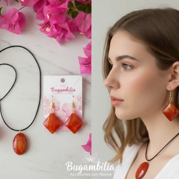 Conjunto de collar y aretes