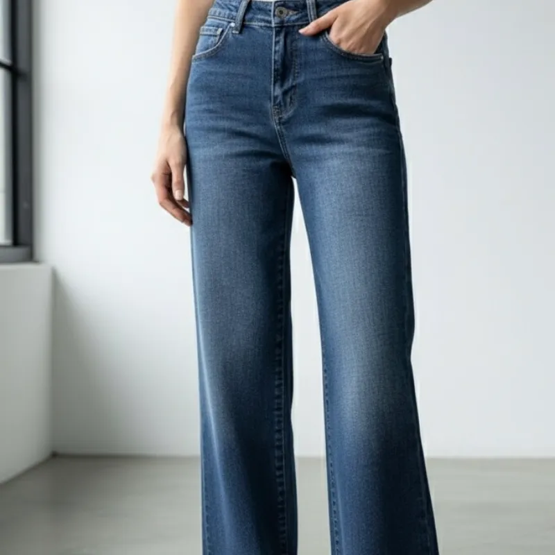 Pantalón de Mezclilla wid leg