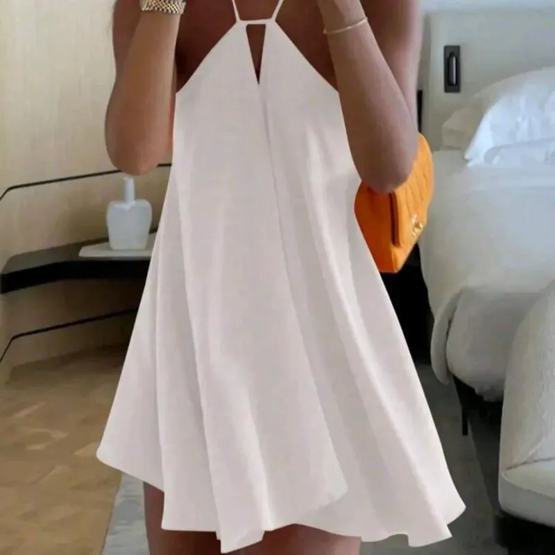 Vestido mini Halter/ Blanco