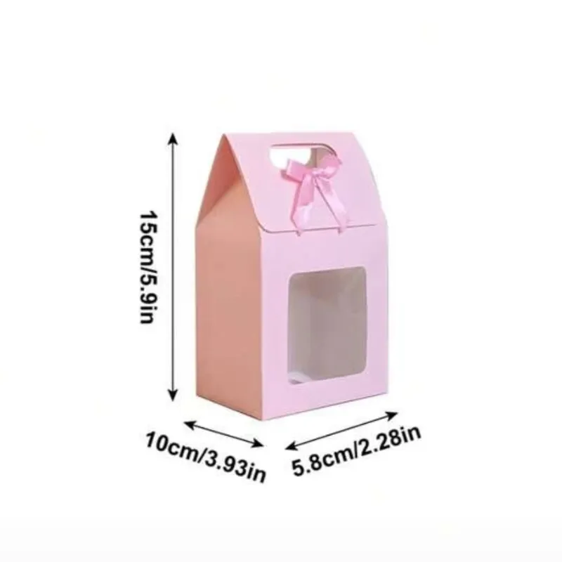 Cajita Rosa Pequeña con Ventanita Transparente