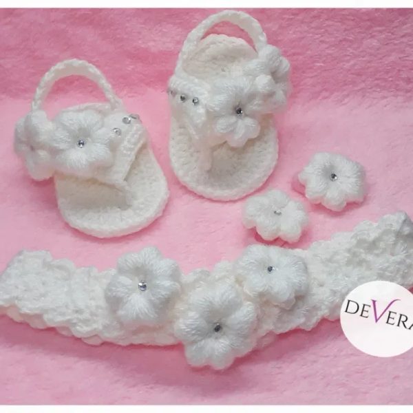 Conjunto de zapaticos con diadema