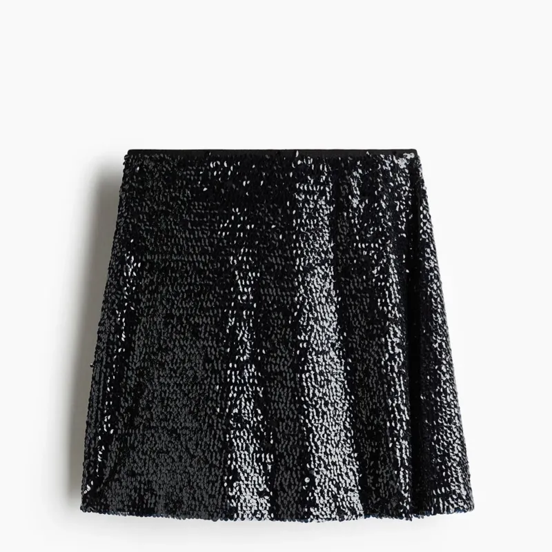 Falda corta de lentejuelas