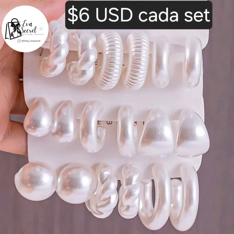 Set 3 pares de aretes