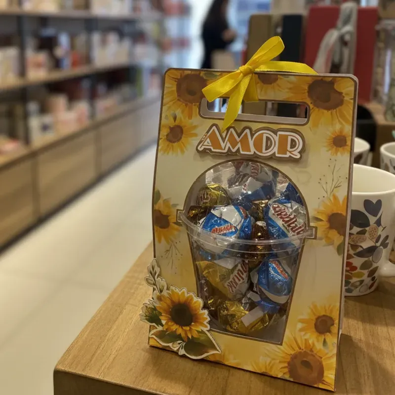 Amor + Girasoles + Chocolates = El match perfecto 