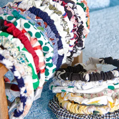 Diademas mini scrunchie estampadas