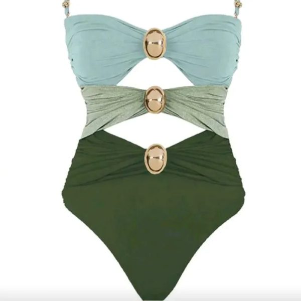 Trusa d mujer de dos tonos verde