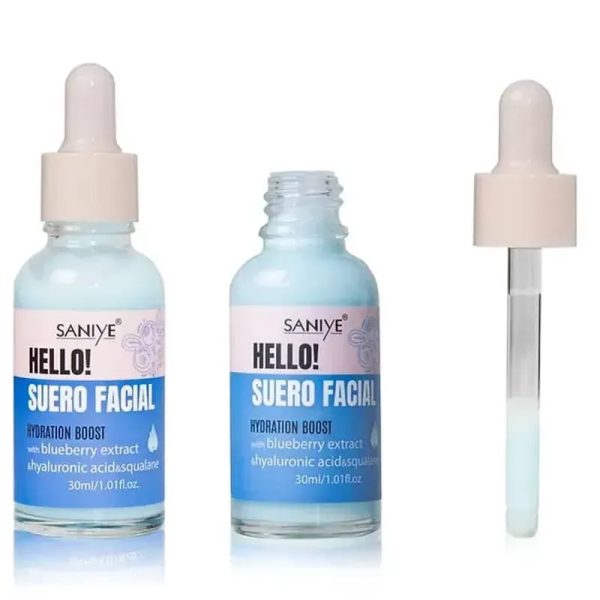 SÉRUM FACIAL DE ÁCIDO HIALURÓNICO Y MORA AZUL 