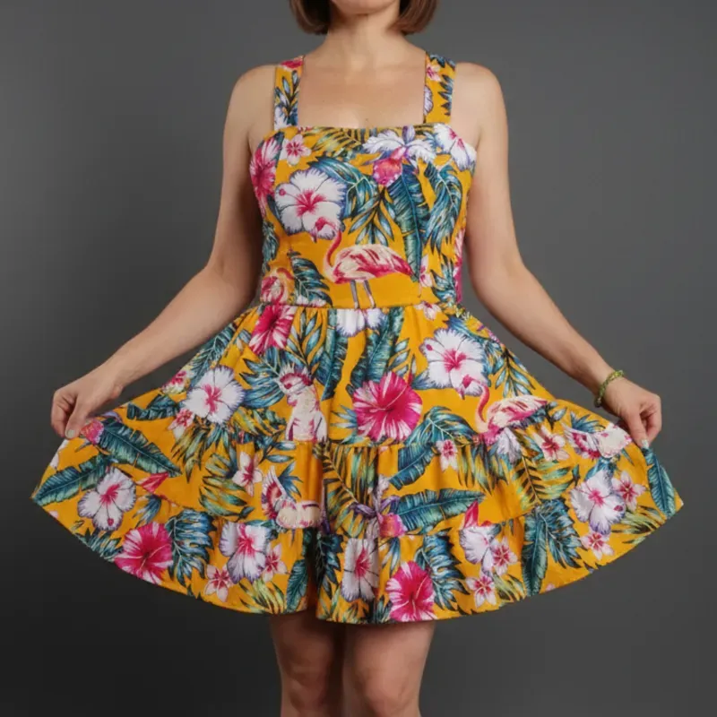 Vestido tropical de vuelos