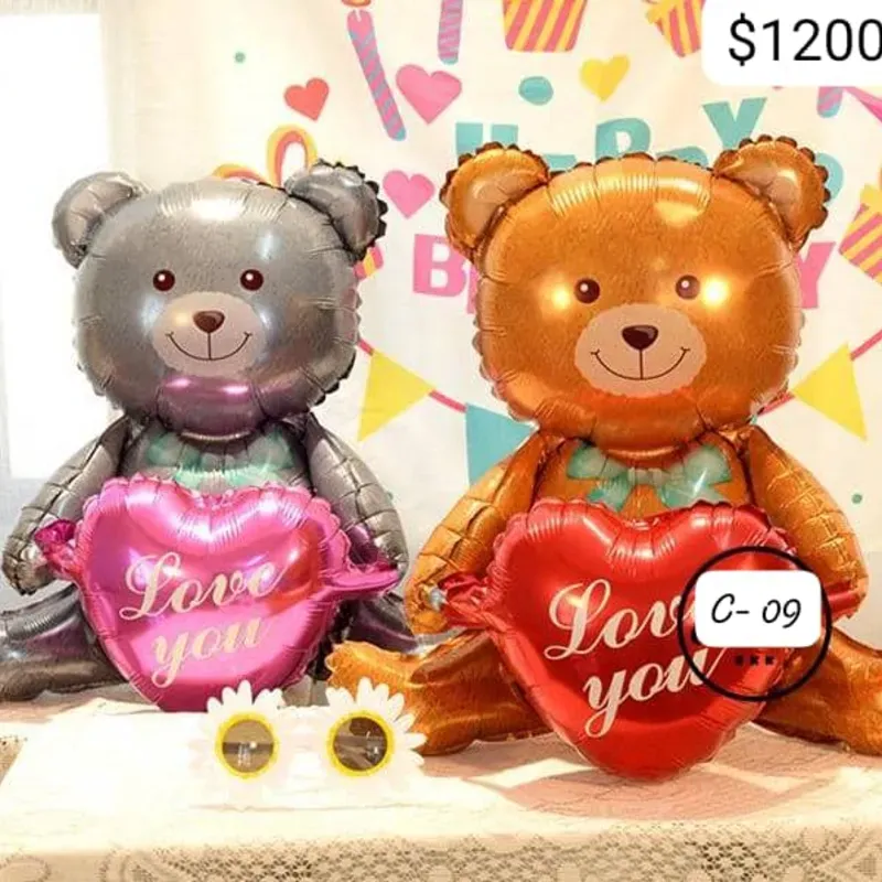 09 Oso Gris con corazón rosado