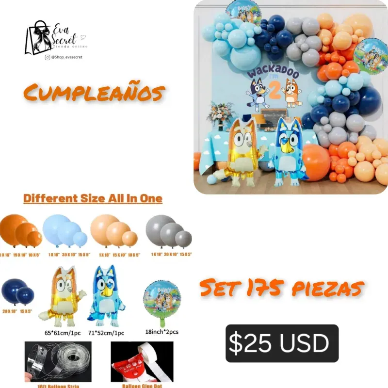 Set 175pz de globos para cumpleaños