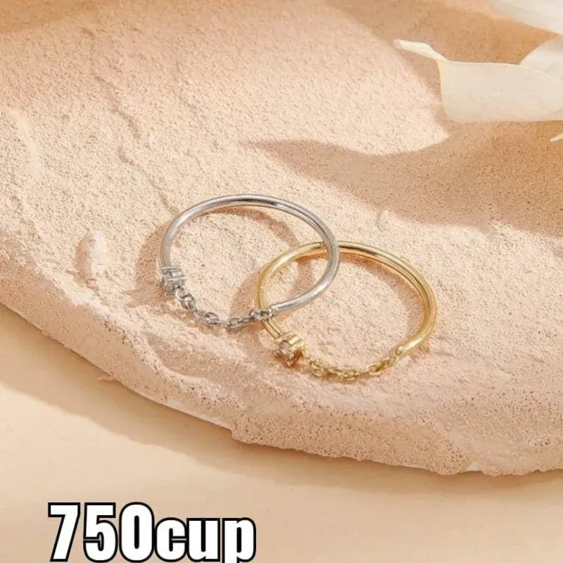 Pareja de anillos de circonita cúbica
