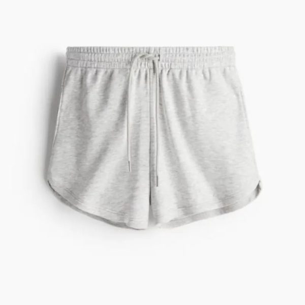 Short de tela gris