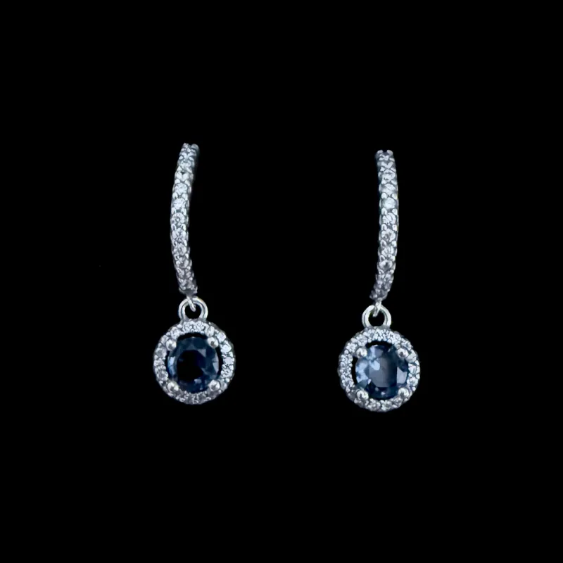 Argollas de brillo redondo azul claro