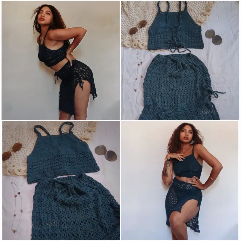 Conjunto saya larga y blusa