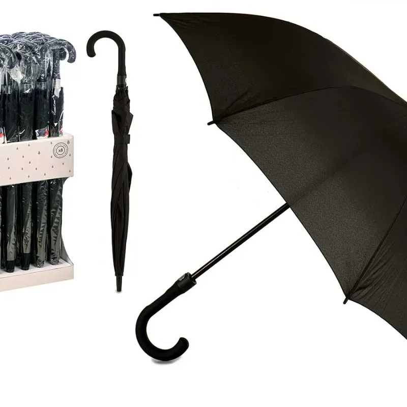Paraguas mango negro