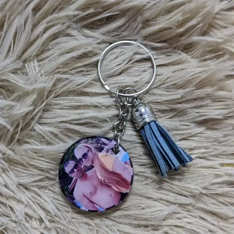 Llaveros redondos pequeños con foto