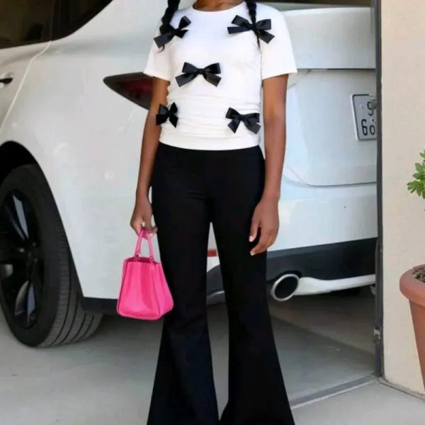 Conjunto d dos piezas top con lazo
