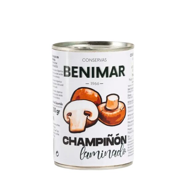 Champiñón laminado marca Benimar 370 ml
