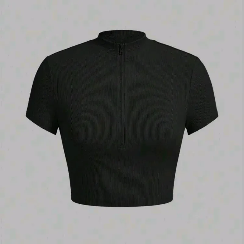  Camiseta con ziper — Negro