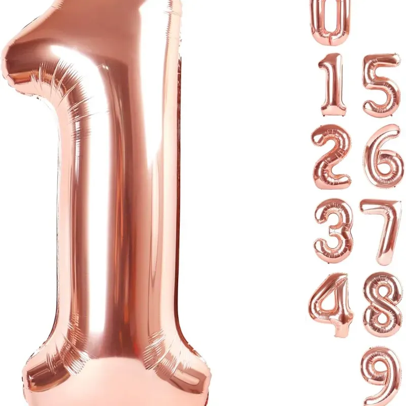 Globo foil número 1 rosa oro