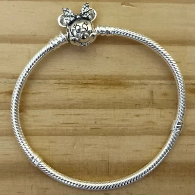 Pulsera flexible Minnie plateada