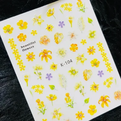 Calcomanía flores amarillas