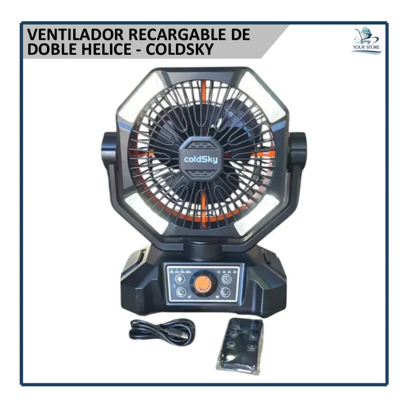 Ventilador Recargable - Doble Hélice ColdSKY