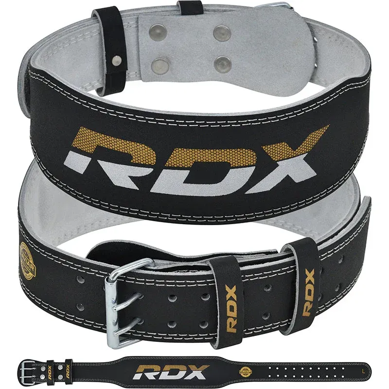 RDX – Faja de Cuero Acolchada de 4 Pulgadas (Edición Negra y Dorada)