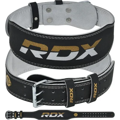 RDX – Faja de Cuero Acolchada de 4 Pulgadas (Edición Negra y Dorada)