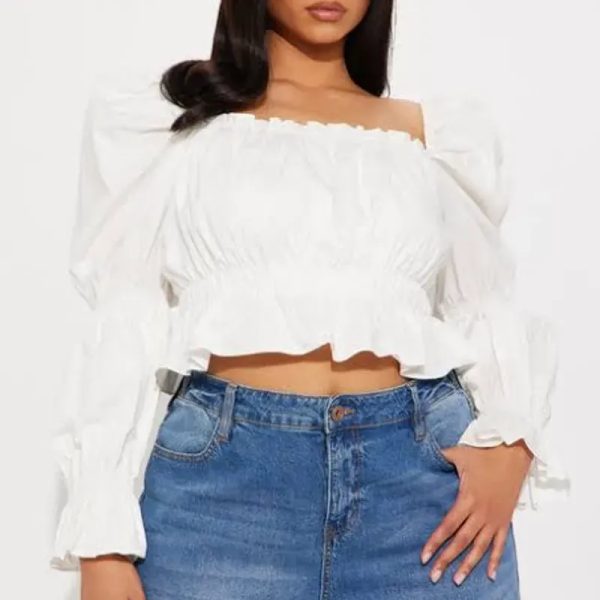 Blusa blanca con mangas