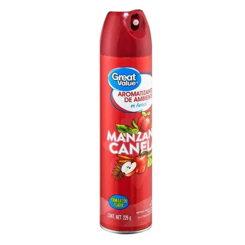 Aromatizante Great Value en aerosol manzana  y canela