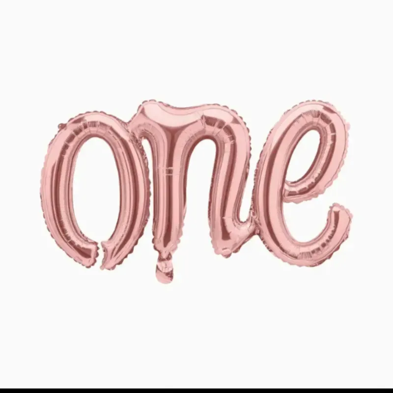 Cartel ONE inflable rosa oro