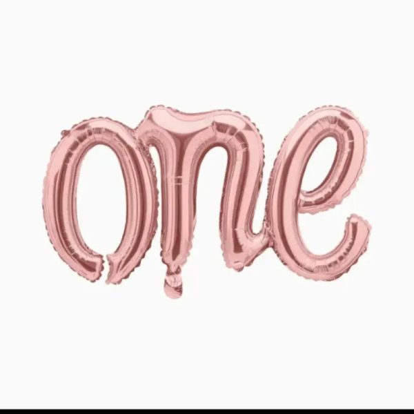 Cartel ONE inflable rosa oro