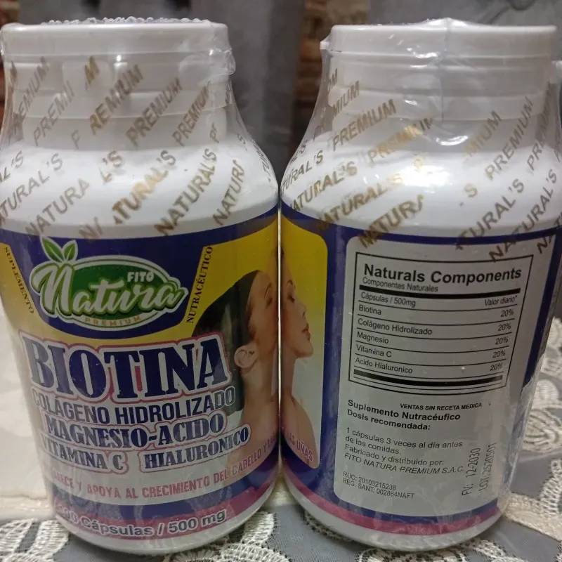  Biotina ,Colágeno Hidrolizado, Magnesio-Acido Hialurónico Vitamina C