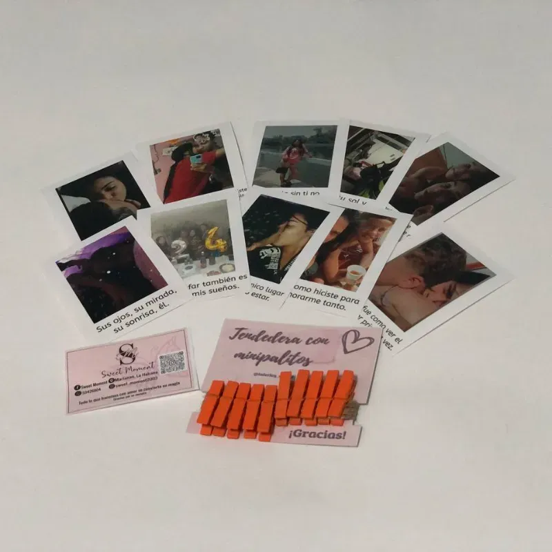 Tendederas con 10 polaroid pequeñas
