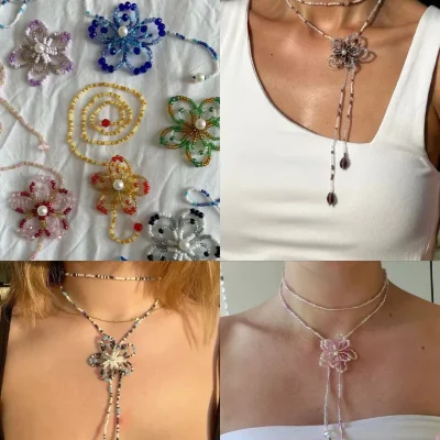 Collar trabajado con flor 