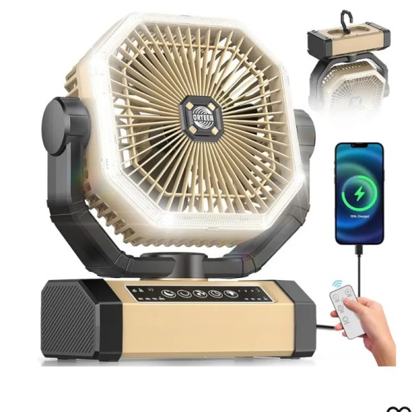 Ventilador Recargable de Amazon color beige