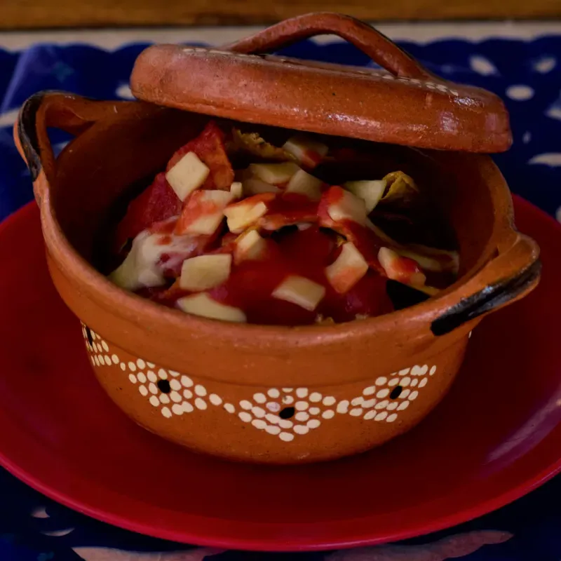 Chilaquiles con carne de cerdo(54)