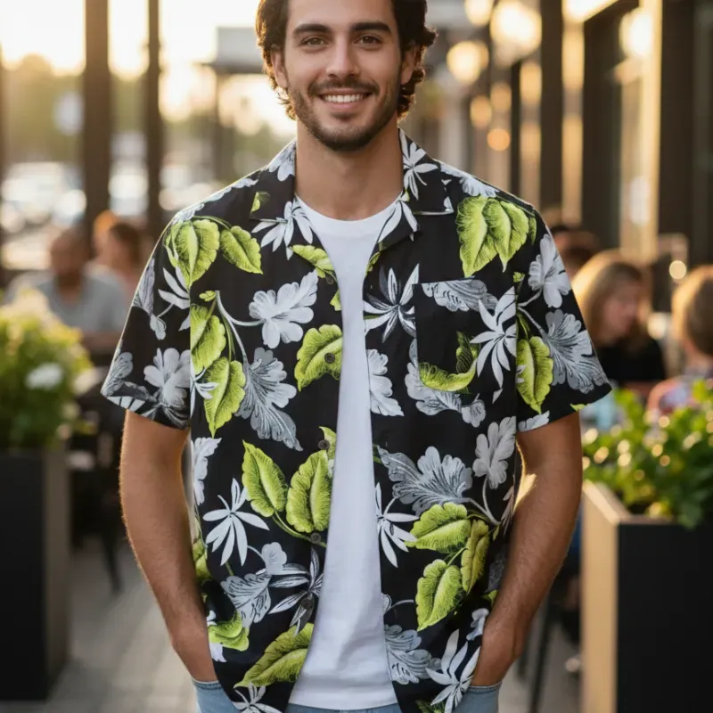Camisa estampada verde