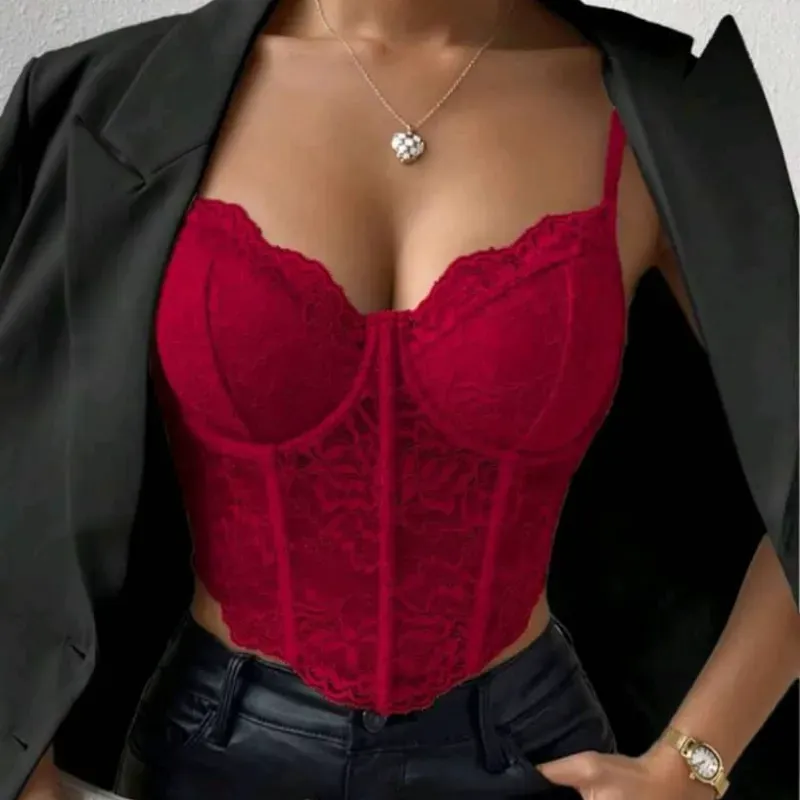 ❤️ Top de encaje — Burdeos