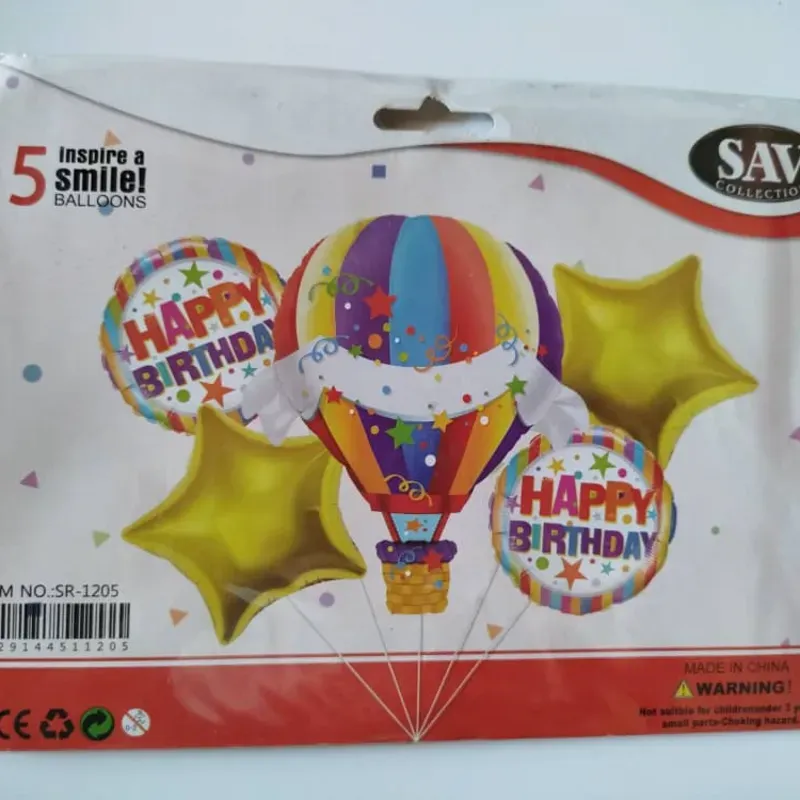 Set de globos de 5 piezas temáticos y de fiesta