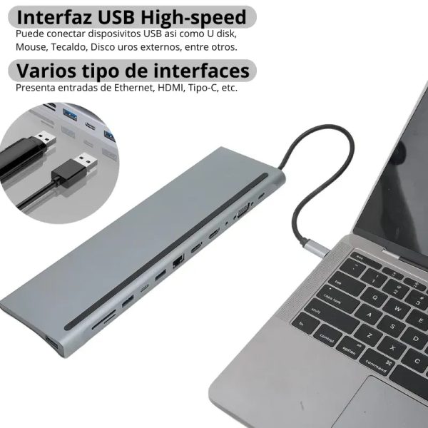 Adaptador XO-HUB010 12 en 1 Multifuncional