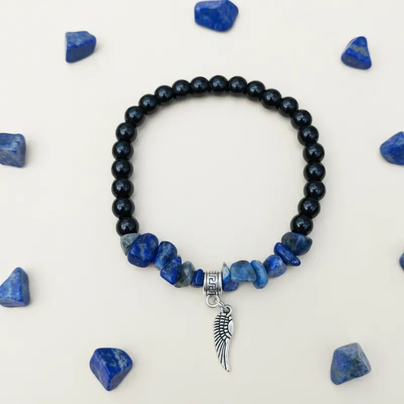 Pulsera de lapislázuli y ónix