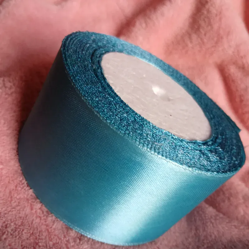 Cinta de satín 5 cm azul o verde aqua