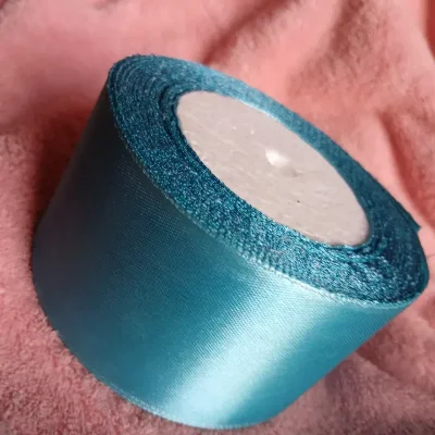 Cinta de satín 5 cm azul o verde aqua