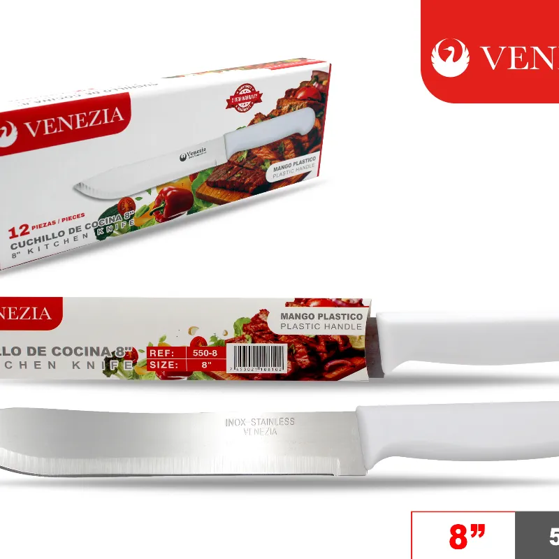 Cuchillo 8” mango blanco