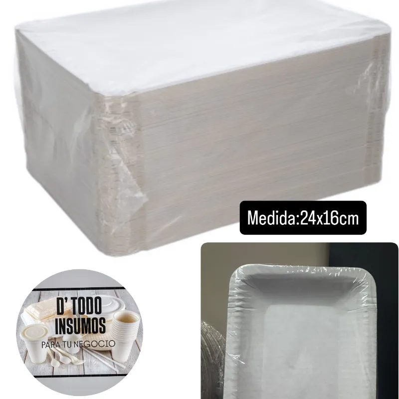 Bandeja Rectangular/Cartón encerado