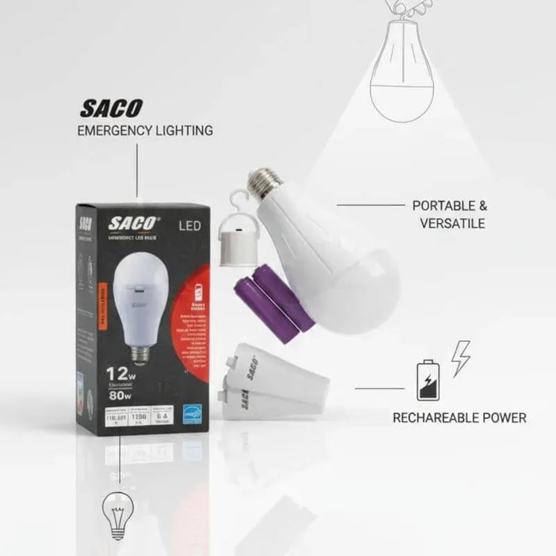 Bombillo Recargable LED SACO 12 W